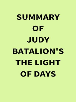cover image of Summary of Judy Batalion's the Light of Days